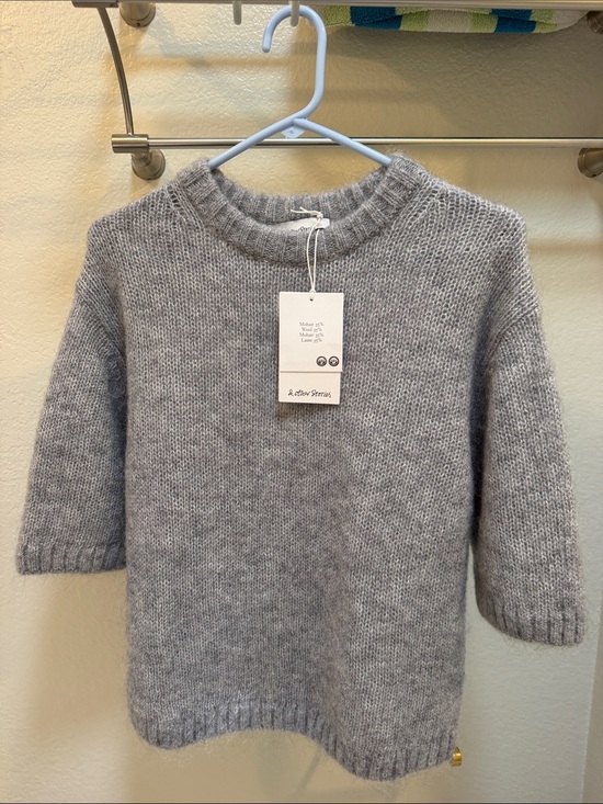 & Other Stories Sweaters - & Other Stories Heather Gray Short-Sleeve Crewneck Sweater